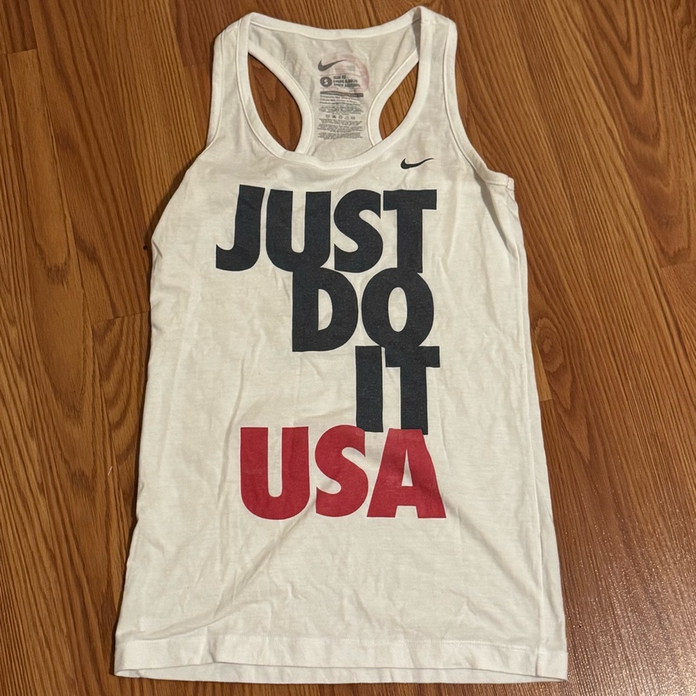 Nike Just Do It Olympics 2012 Team USA White‎ Tank Top Size S NWOT Fitness Gym